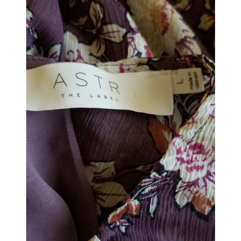 ASTR The Label Purple Floral Chiffon Summer Gorgeous Dress L NWT - Picture 3 of 5